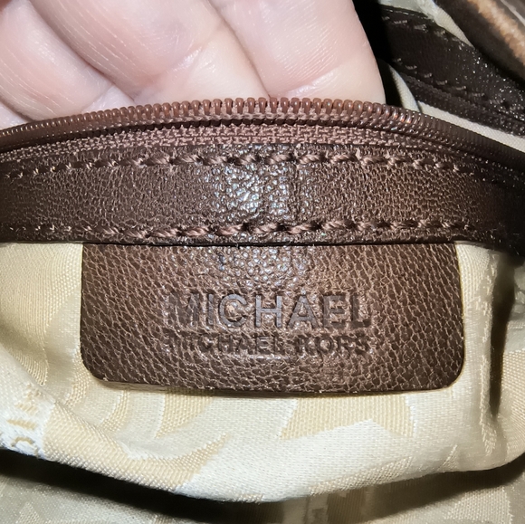 Michael Kors Hamilton Genuine Leather Brown Satchel Shoulder Bag - Picture 10 of 13